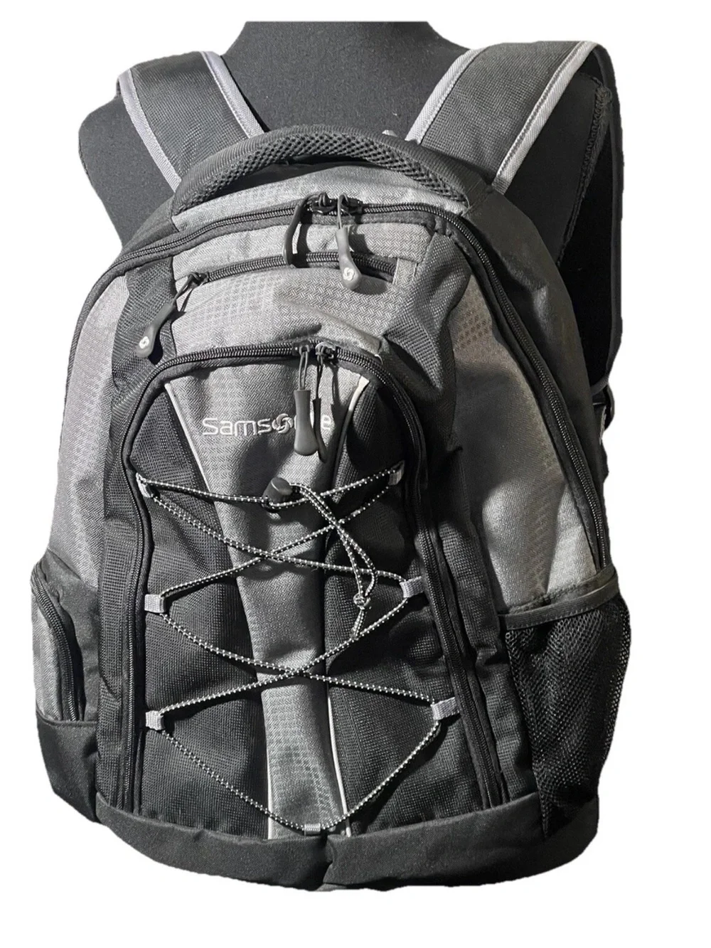 Samsonite Black and Gray Men's Backpack with Front Bungee